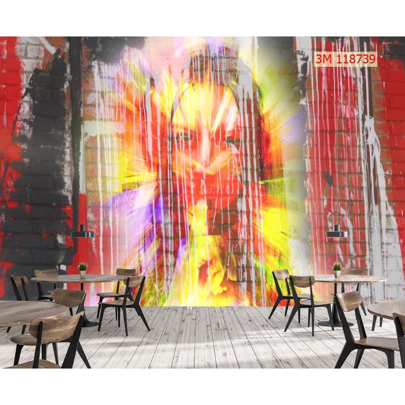 Tranh dán tường 3D trang trí quán cafe,trà sữa, nhà hàng in khổ lớn liên hệ 0367199384