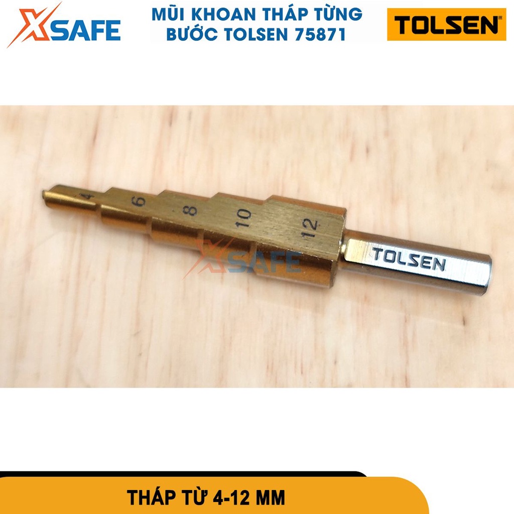Mũi khoan bước Tolsen HSS kích thước 4-12*2mm đến 4-32*2mm, được chế tạo từ thép gió HSS (High Speed Steel)[CHÍNH HÃNG]
