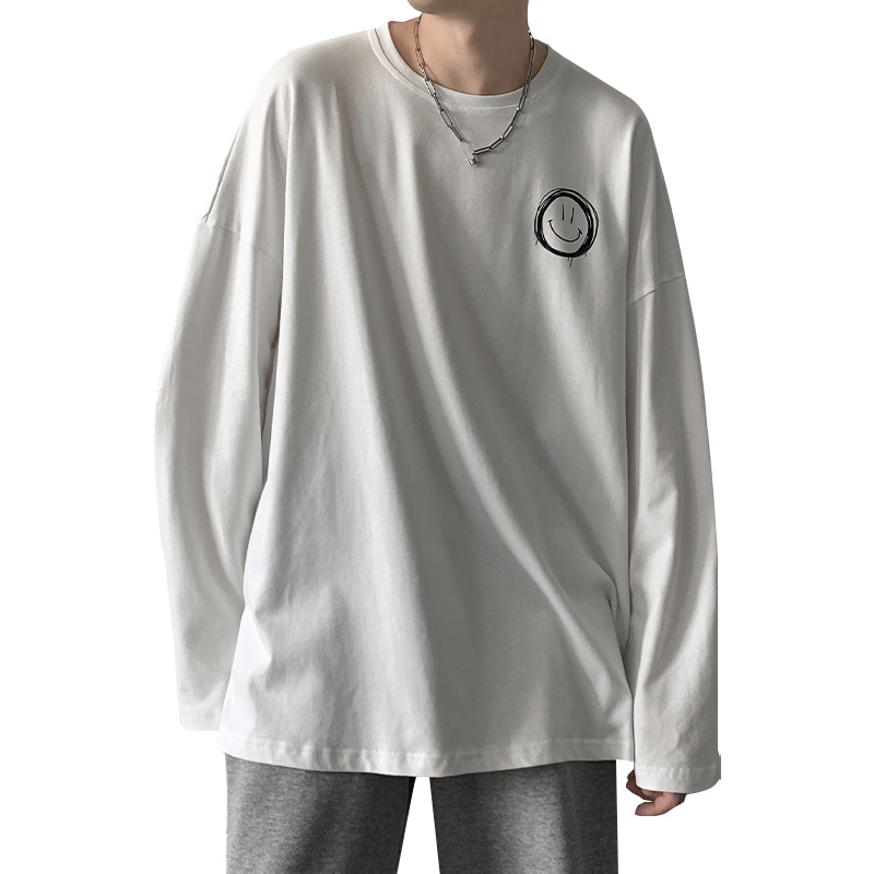 Áo thun nam size M-5XL tay dài dáng rộng thời trang mùa đông phong cách Hàn Quốc