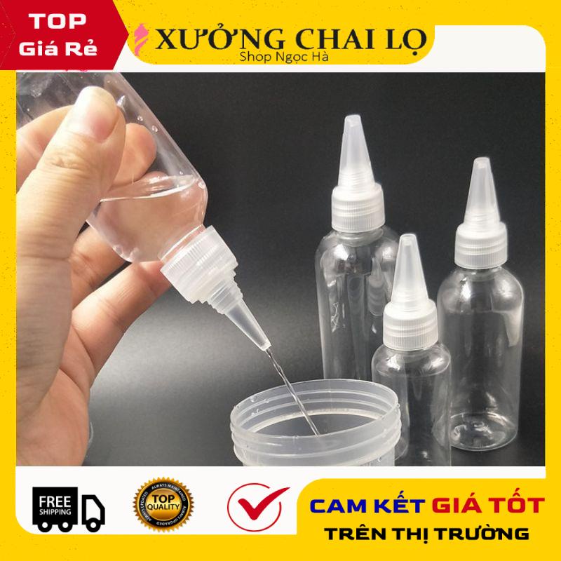 Chai Chiết Mĩ Phẩm ❤ GIÁ RẺ NHẤT ❤ [Combo 100sp] Chai lọ nhựa pet nút nhọn chiết mỹ phẩm 20ml,30ml,50ml,100ml