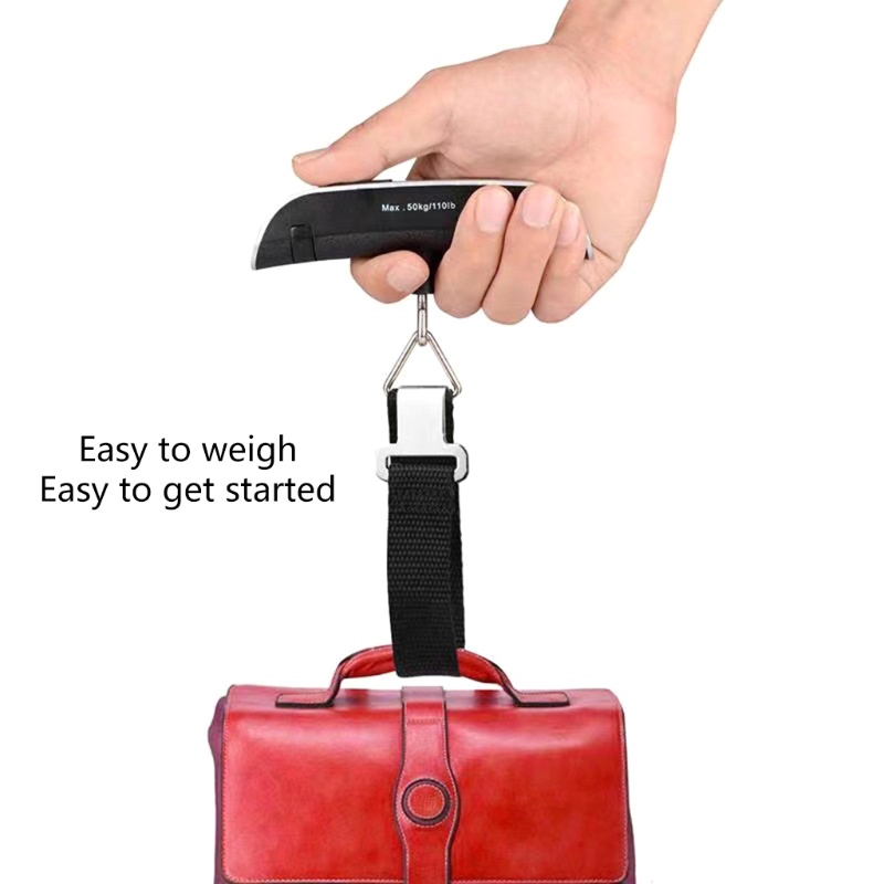 Cân Hành Lý Điện Tử Cầm Tay 110 LBS 50KG Màn Hình LCD Tiện Dụng Mang Theo Du Lịch