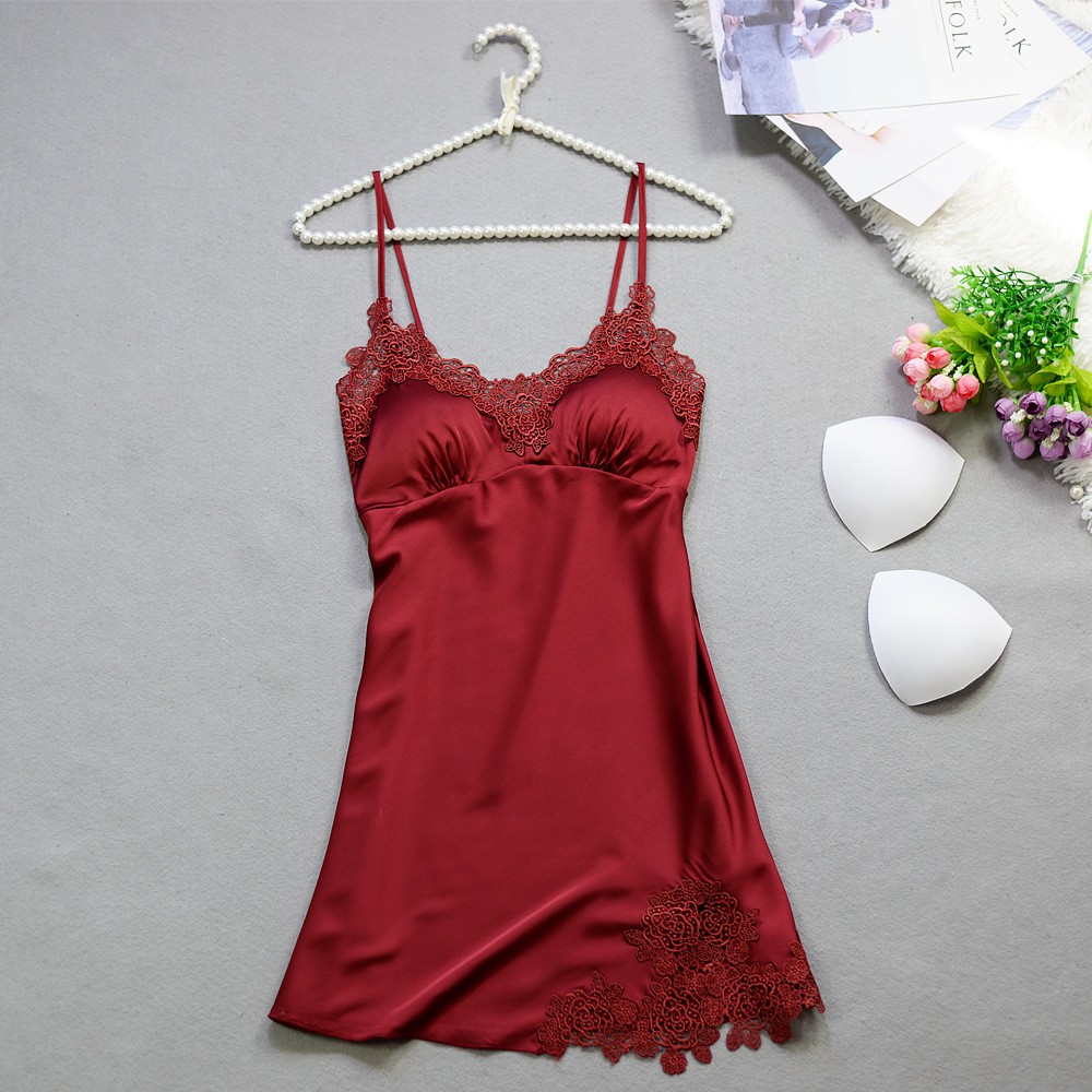 Váy ngủ sexy lụa hai dây cao cấp phối ren🔥FREESHIP 50K 🔥TẶNG mút đệm ngực 3sz 40 tới 65kg đồ ngủ bầu sexy  hot giá rẻ | BigBuy360 - bigbuy360.vn