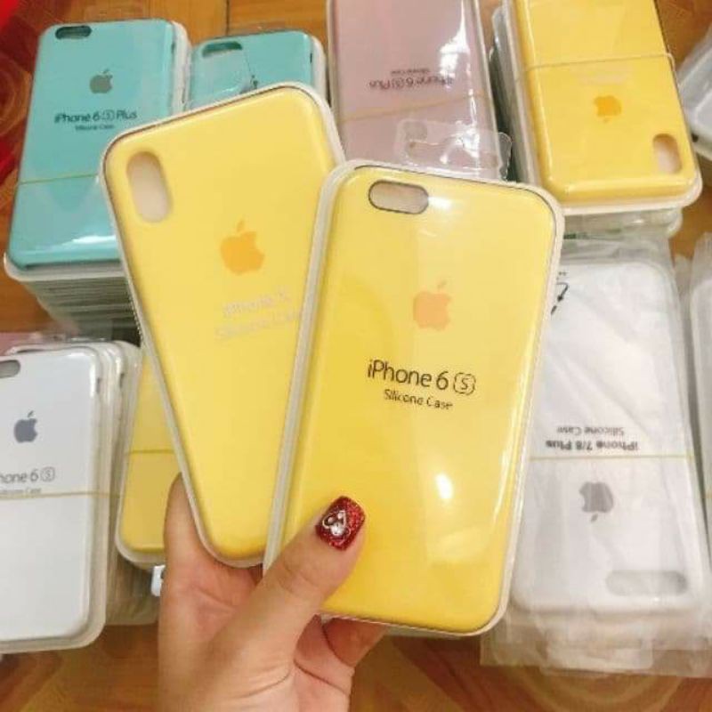Ốp Lưng Iphone - Ốp Lưng Logo Táo Lót Nỉ Chống Bẩn Chống Trầy Màu Vàng - Dành Cho Đủ Dòng iPhone