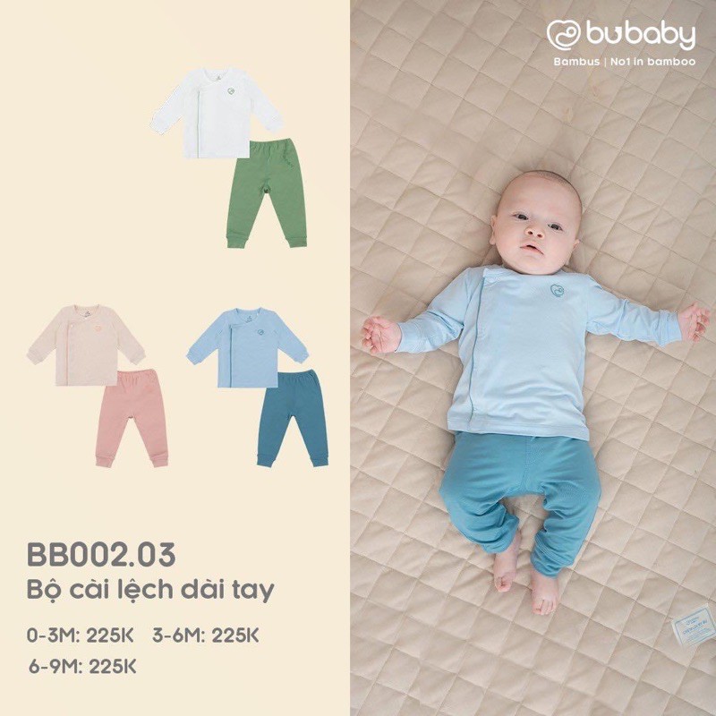Bộ sơ sinh cài lệch Bambus Bu