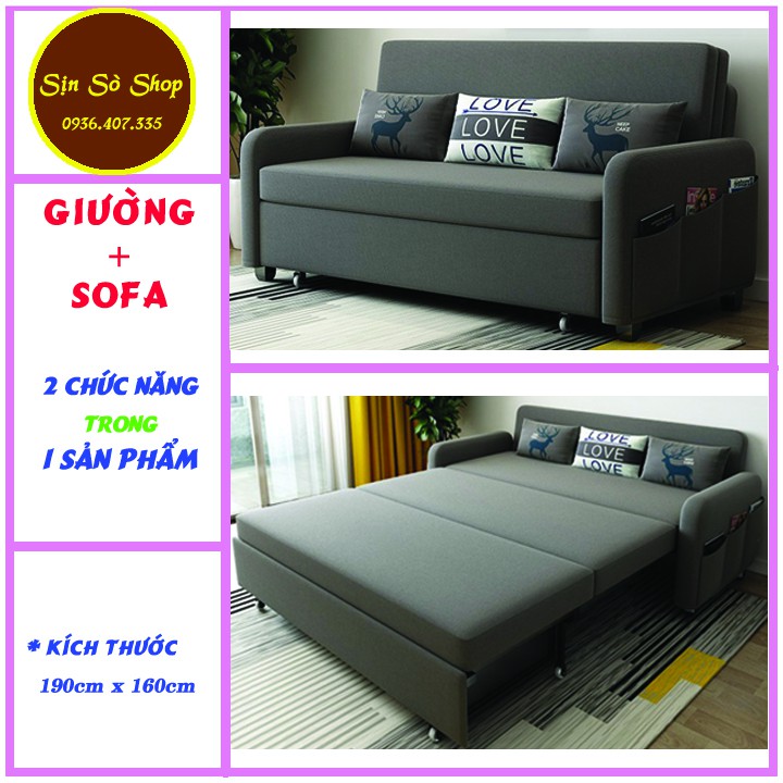 Giường Sofa gấp gọn đa năng Sofa Giường có ngăn chứa đồ cao cấp Giường thông minh khung thép bằng sắt không rỉ– T267