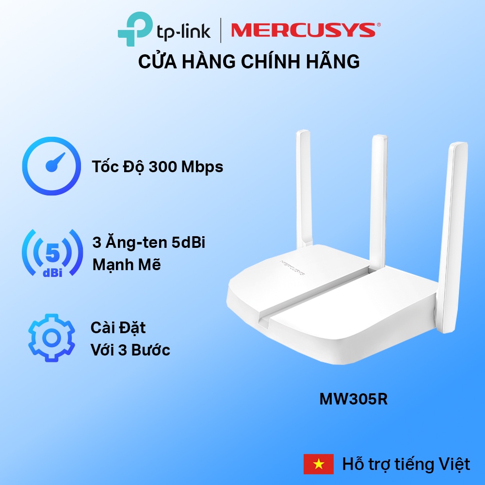  Bộ Phát Wifi Mercusys MW305R Chuẩn N 300Mbps