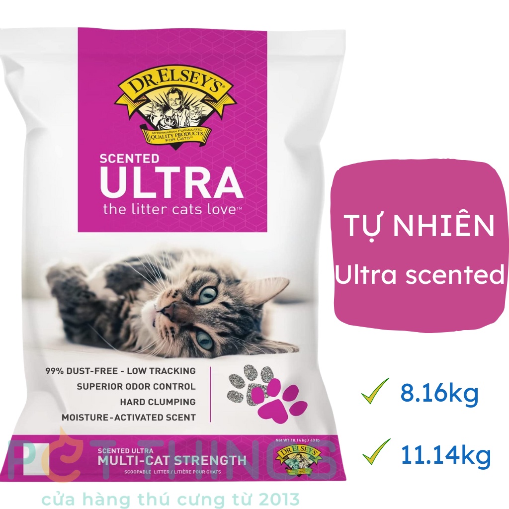 Cát vệ sinh cho mèo Dr. Elsey's vón cục Nhập Mỹ 8.16kg/18.14kg bán chạy nhất Amazon