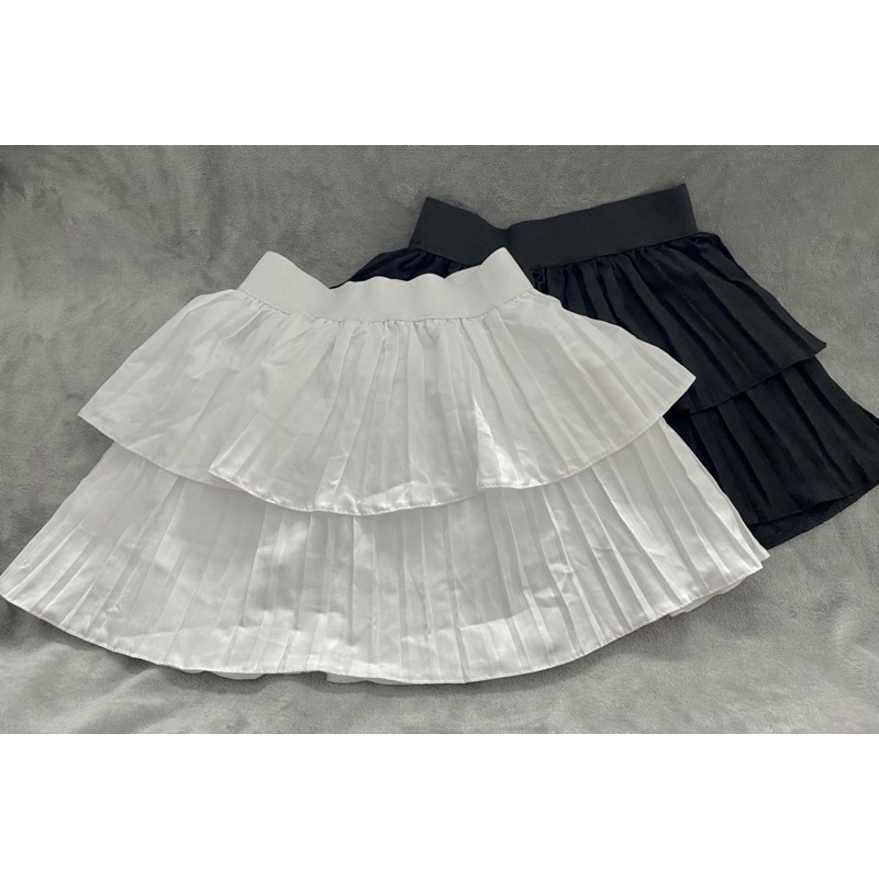 CHÂN VÁY XẾP LY 2 TẦNG , LƯNG THUN, CÓ LÓT QUẦN (ảnh chụp sàn)
