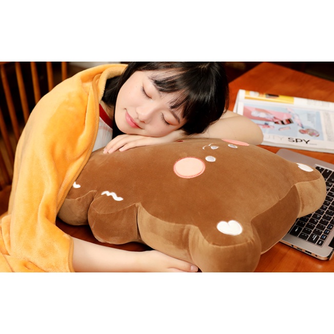 Bộ Chăn gối văn phòng 3 trong 1 bánh nướng cookies Chrismart love