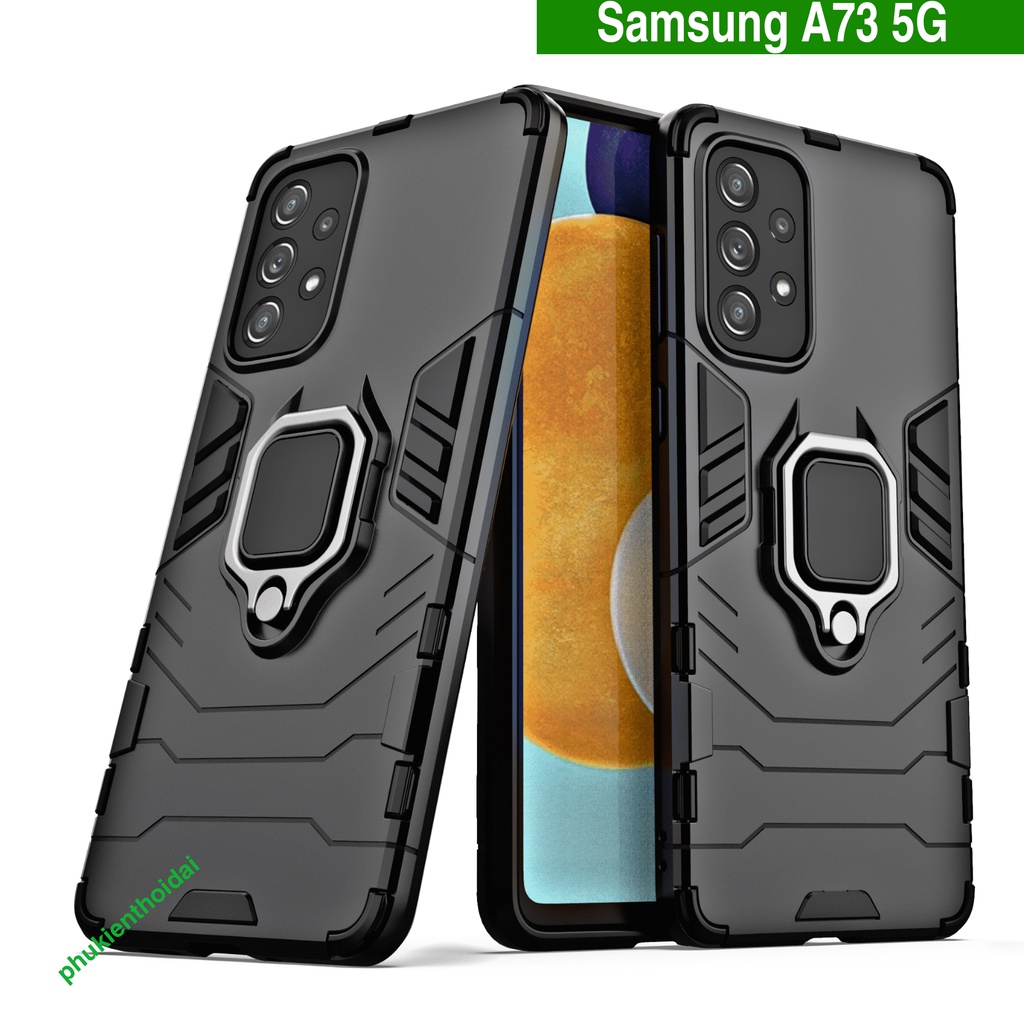 Ốp lưng Samsung A73 Iron Man Iring chống sốc giá đỡ mặt lưng kiêm nhẫn hút ô tô