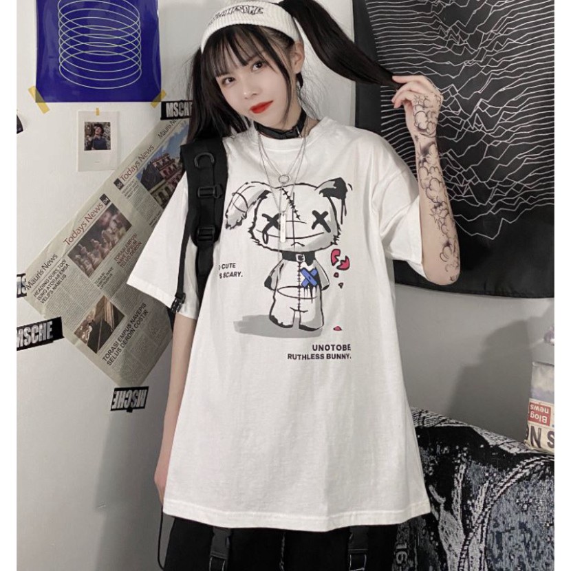 ÁO THUN, ÁO PHÔNG TAY LỠ UNISEX FORM RỘNG OVERSIZE NELLY ANIME M828 DH SHOP