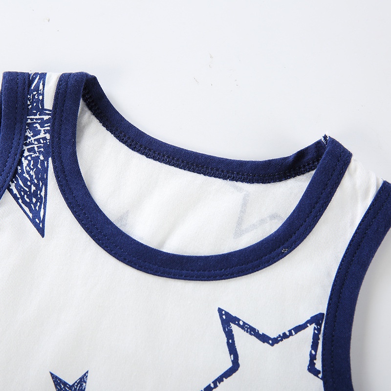 Soffny Bộ Đồ Ngủ Áo Thun Tay Ngắn + Quần Ngắn SOFFNY Bằng Vải Cotton Thời Trang Mùa Hè Cho Bé