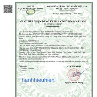 Ginkgo Omega - Hộp 100 viên