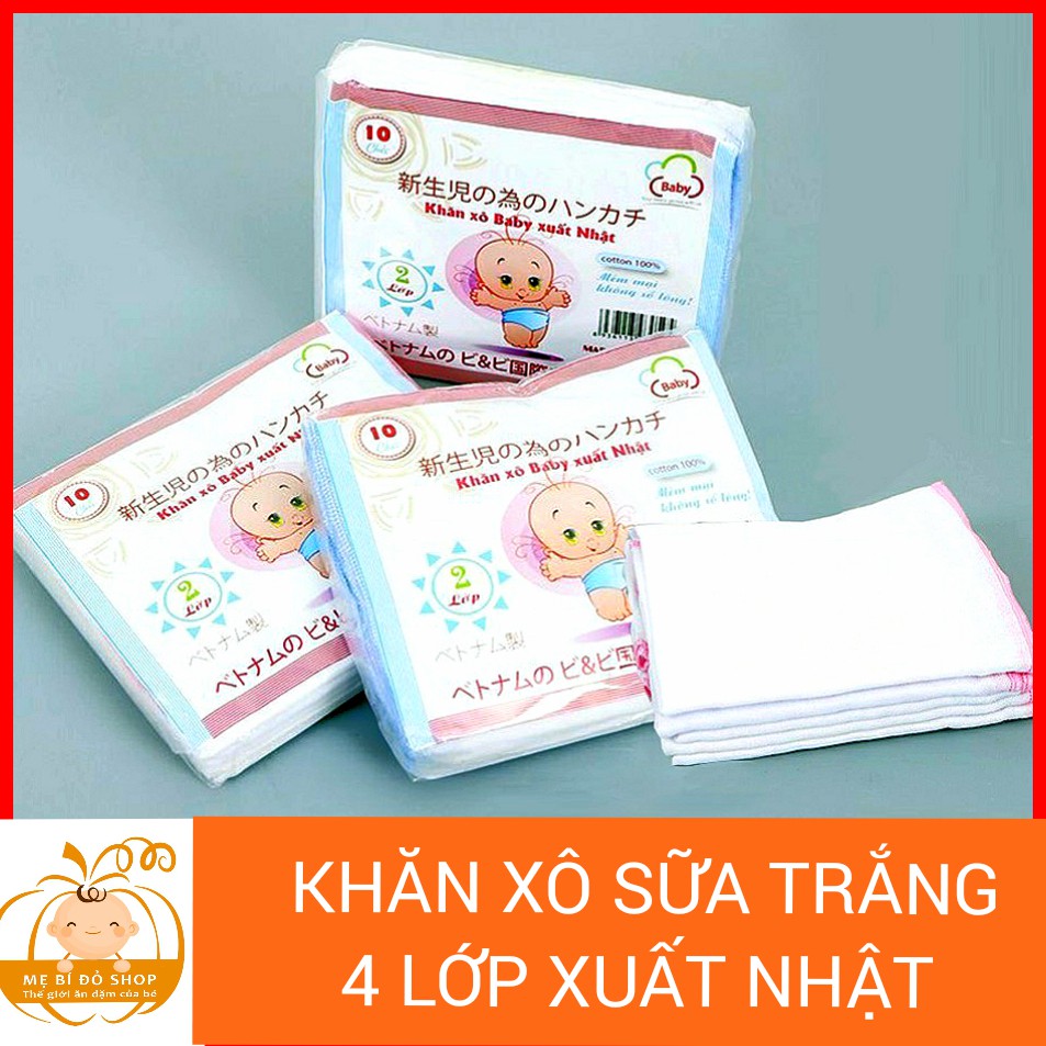 Khăn Xô Sữa Xuất Nhật Siêu Mềm Siêu Thấm 4 Lớp Set 10 Chiếc An Toàn Cho Bé Và Mẹ