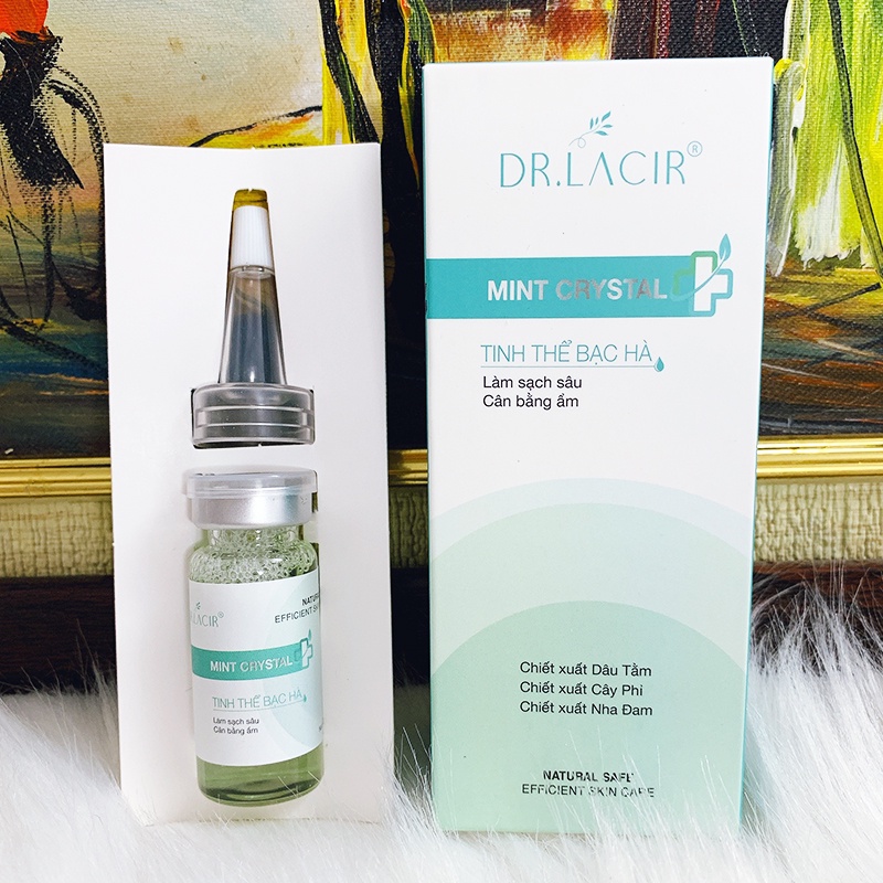 Combo sữa rửa mặt bạc hà kiềm dầu Lacir Cleanser Dr.Lacir 150ml và Toner tinh thể bạc hà Mint crystal Dr.Lacir 10ml