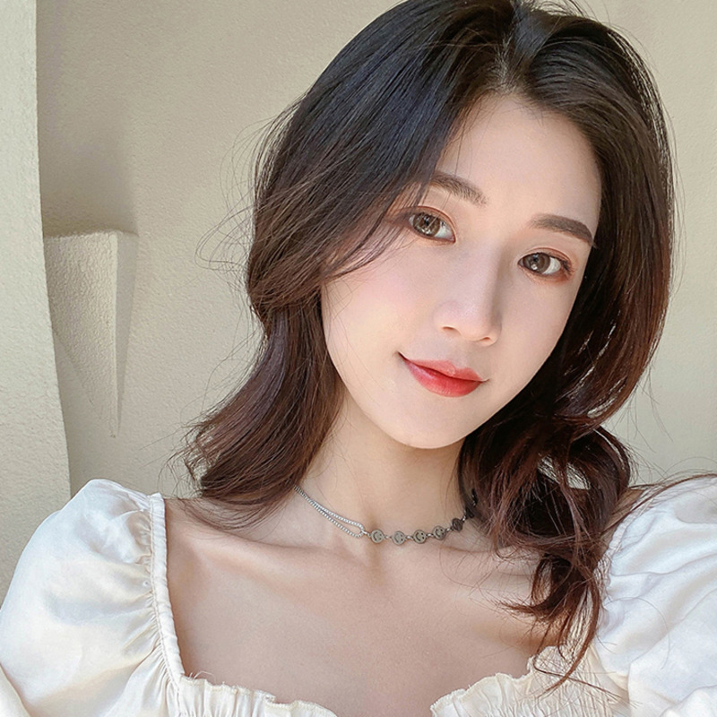 vòng cổ Thép Titan Mặt Hình Mặt Cười Đơn Giản Xinh Xắn