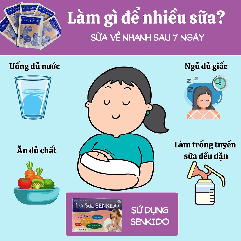 Cốm lợi sữa Senkido tuôn trào dòng sữa mẹ, sữa mát hơn, đặc hơn, thơm hơn giúp sữa mẹ giàu khoáng chất