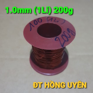 Dây đồng cuộn (1mm 200g). Dây đồng quấn biến áp cơ, biến áp thường,biến áp xung, động cơ.Dây đồng 1li bọc emay cách điện