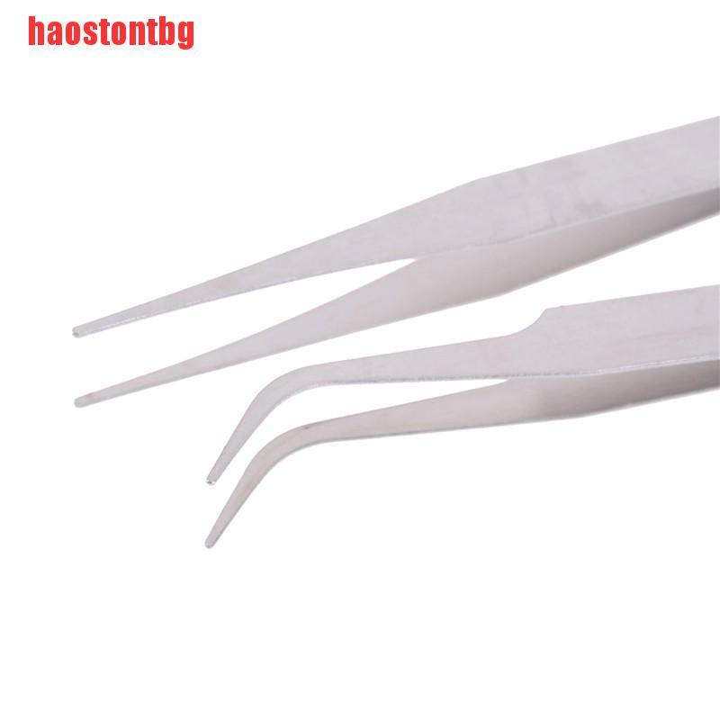 [haostontbg]6Pcs/Set Stainless Steel Anti-static Tweezer Repair Maintenance Tools