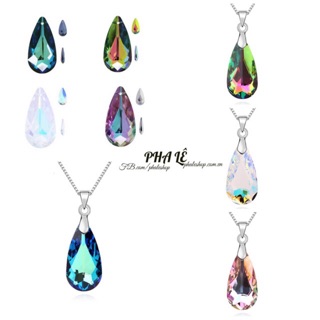 Mặt Dây Chuyền Pha Lê Swarovski Giọt Bầu Dẹp S24mm