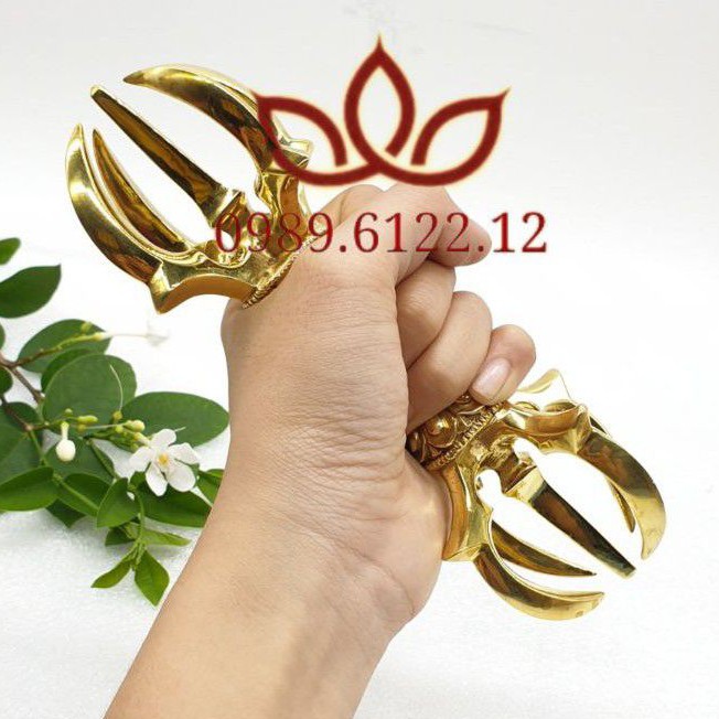 Chày Kim Cang Ngũ cổ tráng vàng Mật tông Tây Tạng