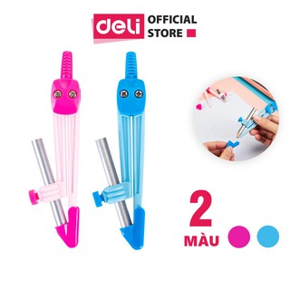 Compa học sinh deli, hồng/xanh - 1 hộp - e8621