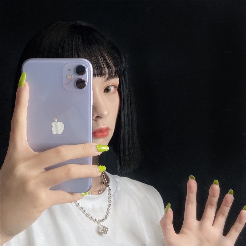 Vòng cổ 16049 bằng kim loại mặt hình vuông / ghim băng phong cách punk sáng tạo dễ phối đồ cho nam và nữ