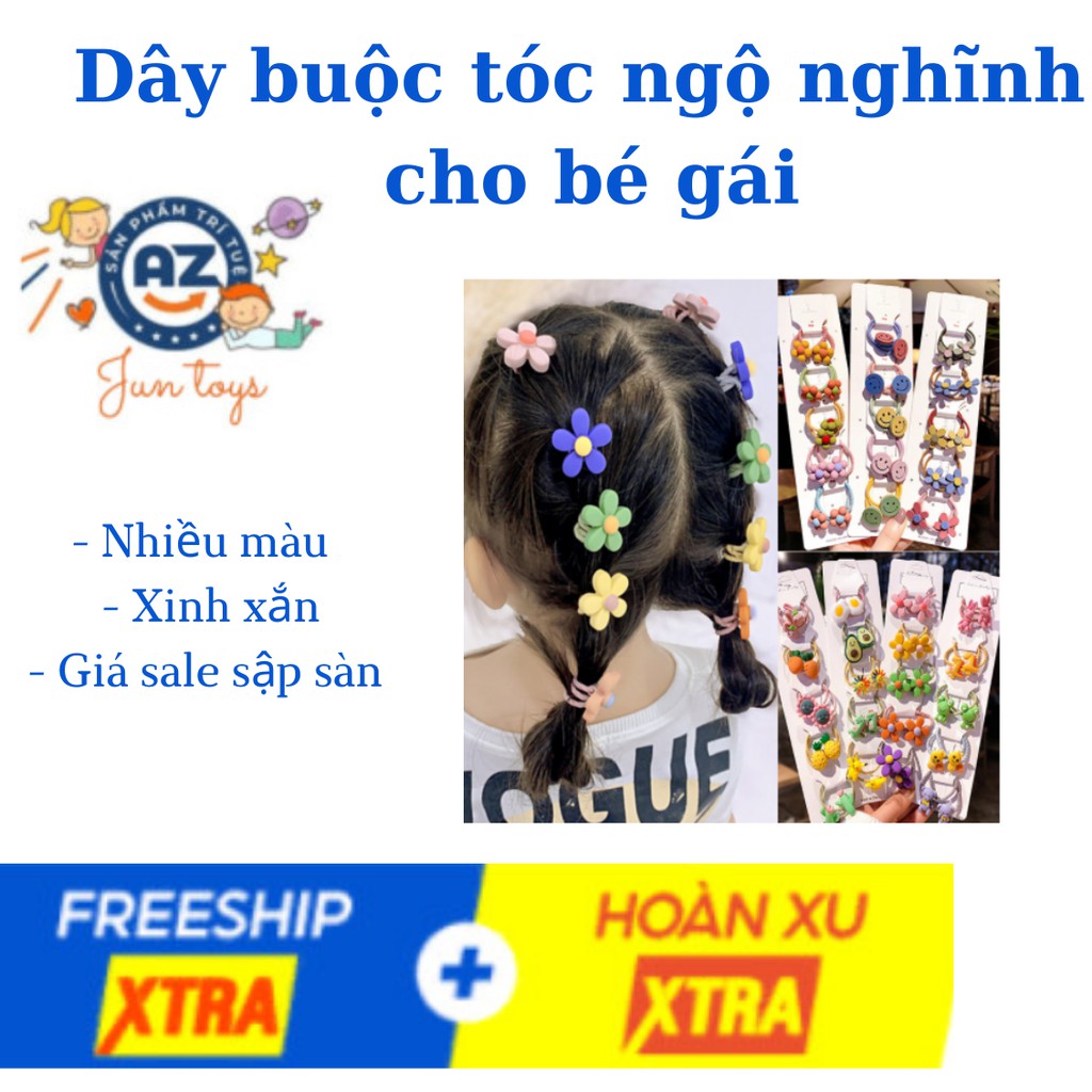 Set 10 Dây Buộc Tóc Cho Bé Gái Hoạt Hình Dễ Thương