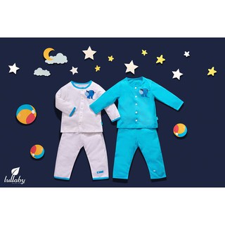 LULLABY Bộ Quần dài đáp đũng + Áo cài giữa tay dài