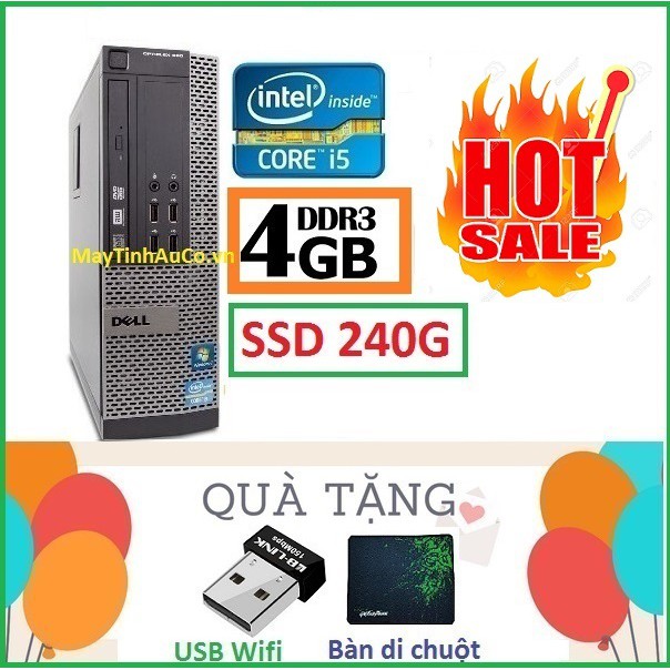 Máy tính đồng bộ DELLl Optiplex Core i5 3470 / 4G / SSD SSD 240gb. Tặng usb thu wifi