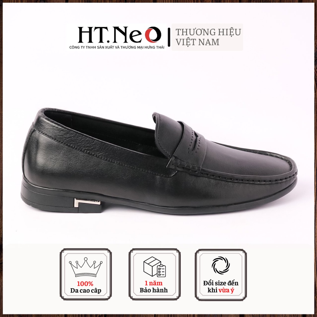 Giày da nam cao cấp - giày da bò nam thời trang HT.NEO da bò 100% kiểu dáng nam tính lịch lãm, đường may chắc chắn(D36)