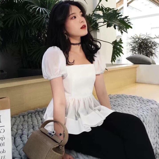 [SALE SALE 20%] [Hàng Quảng Châu] Áo peplum pha lưới voan cao cấp