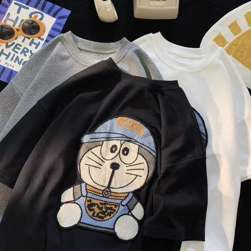 Áo Thun Cotton Mỏng Tay Ngắn Dáng Rộng In Họa Tiết Hoạt Hình Thời Trang Mùa Hè Dành Cho Bé Trai 2022