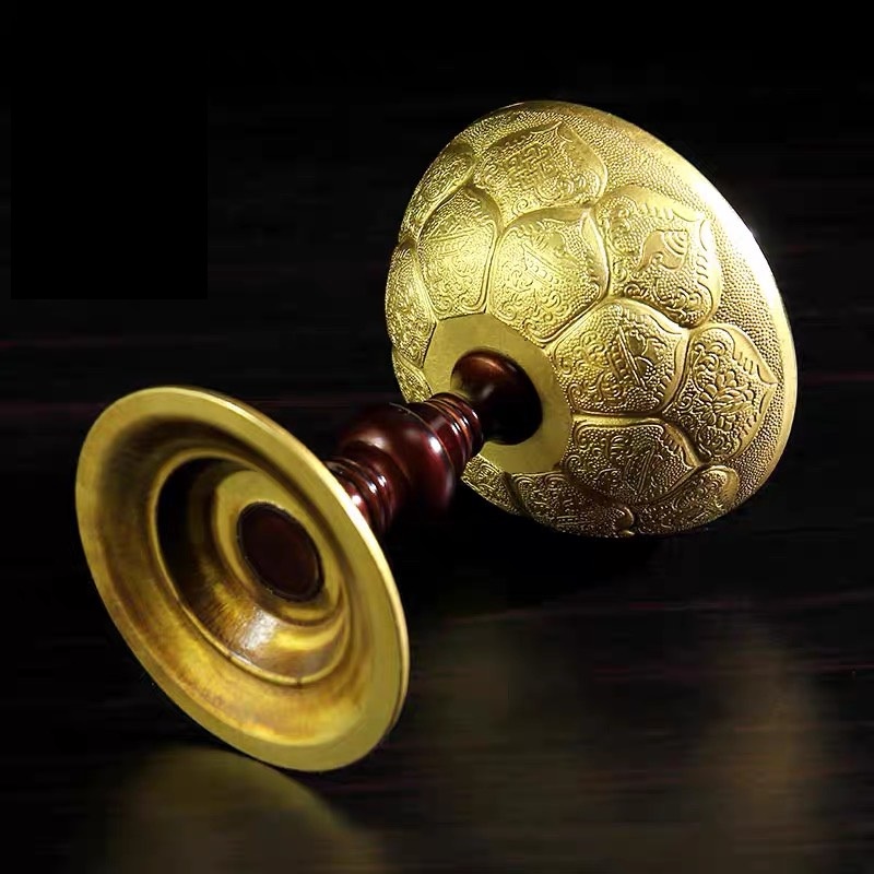 Đồ thờ cúng, ly đồng 9cm chân đen - Văn phòng phẩm Nhơn Phát