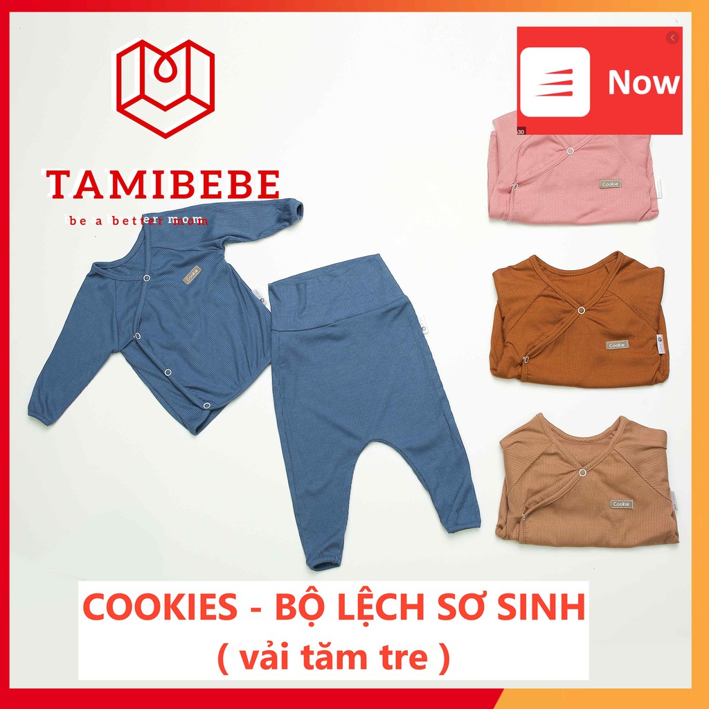 Quần áo trẻ em Cookie bộ dài tay bé trai bé gái cài chéo quần cạp bo- TAMIBEBE