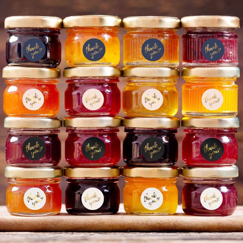 Set 50-500 nhãn dán niêm phong bì thư in chữ Thank You màu xanh dương 1 inch