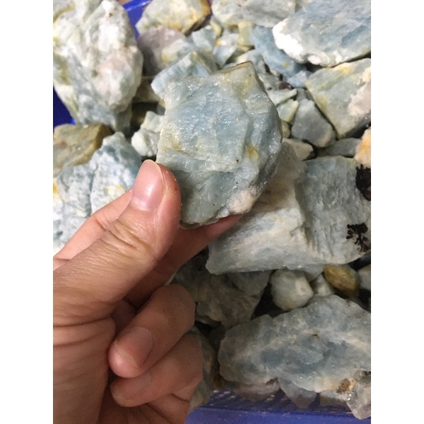 100gr Đá Thô Raw Aquamarine Stone Màu Xanh Dương