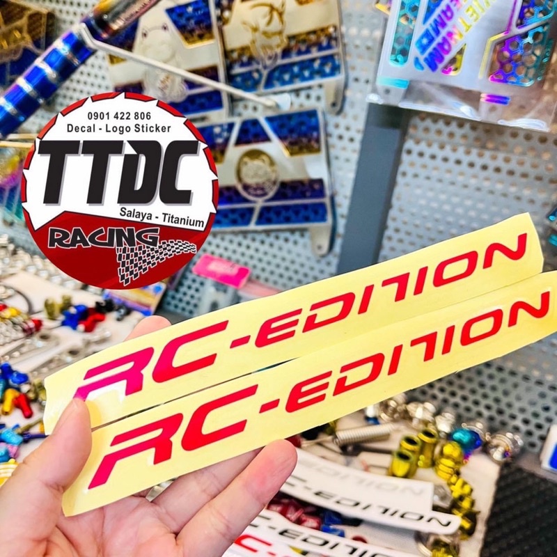 Tem dán phuộc Rc-Edition bóc ghép nổi bật trên mọi nền màu xe 🇹🇭
