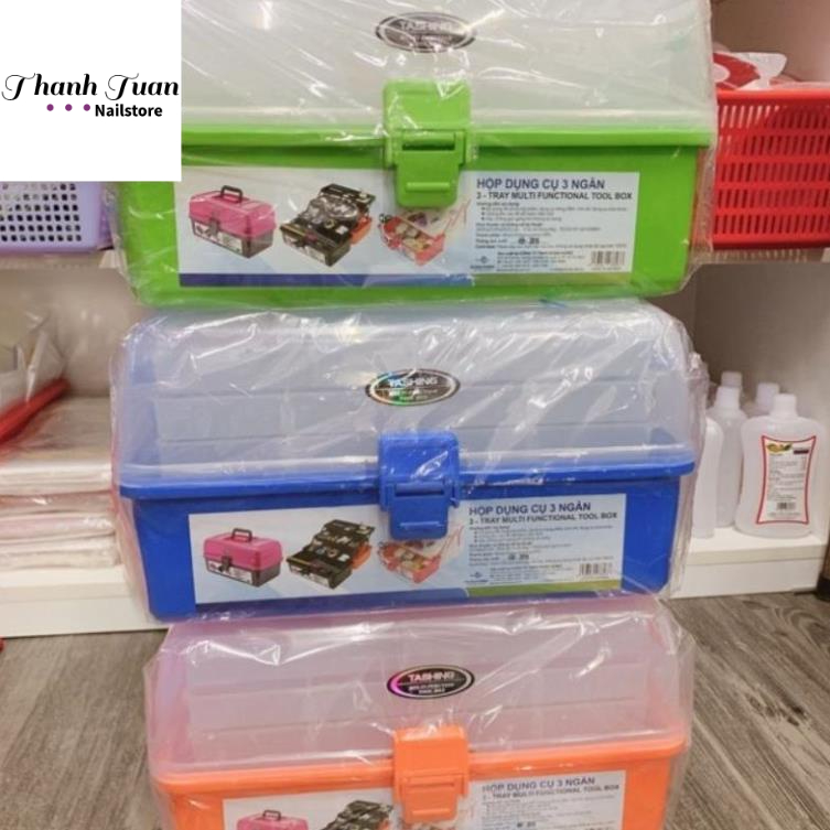 Hộp dụng cụ nhựa đa năng 3 tầng nắp trong  - Phụ kiện đồ nail