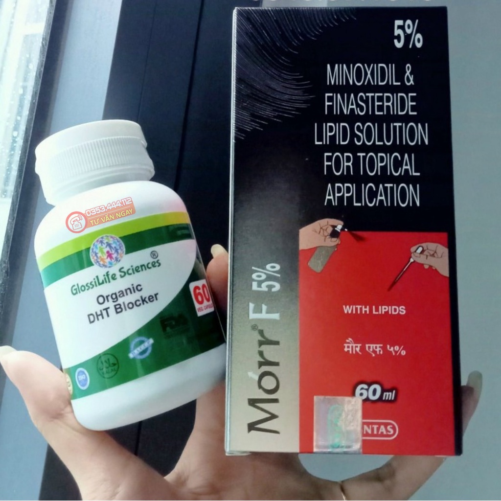 Combo Mọc Tóc Hói MORR F5 + DHT Blocker Organic Ấn Độ