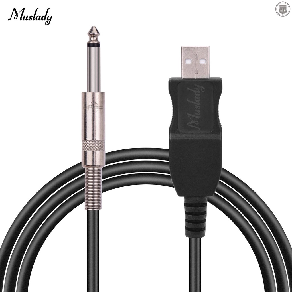 Dây Cáp Chuyển Đổi Âm Thanh Đàn Guitar Muslady Usb Male Sang 6.35mm Mono Male Dài 3m Đen