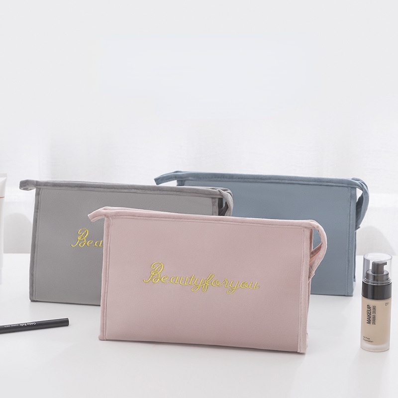 Túi Đựng Mỹ Phẩm Du Lịch Bằng Vải flannel Phong Cách Hàn Quốc