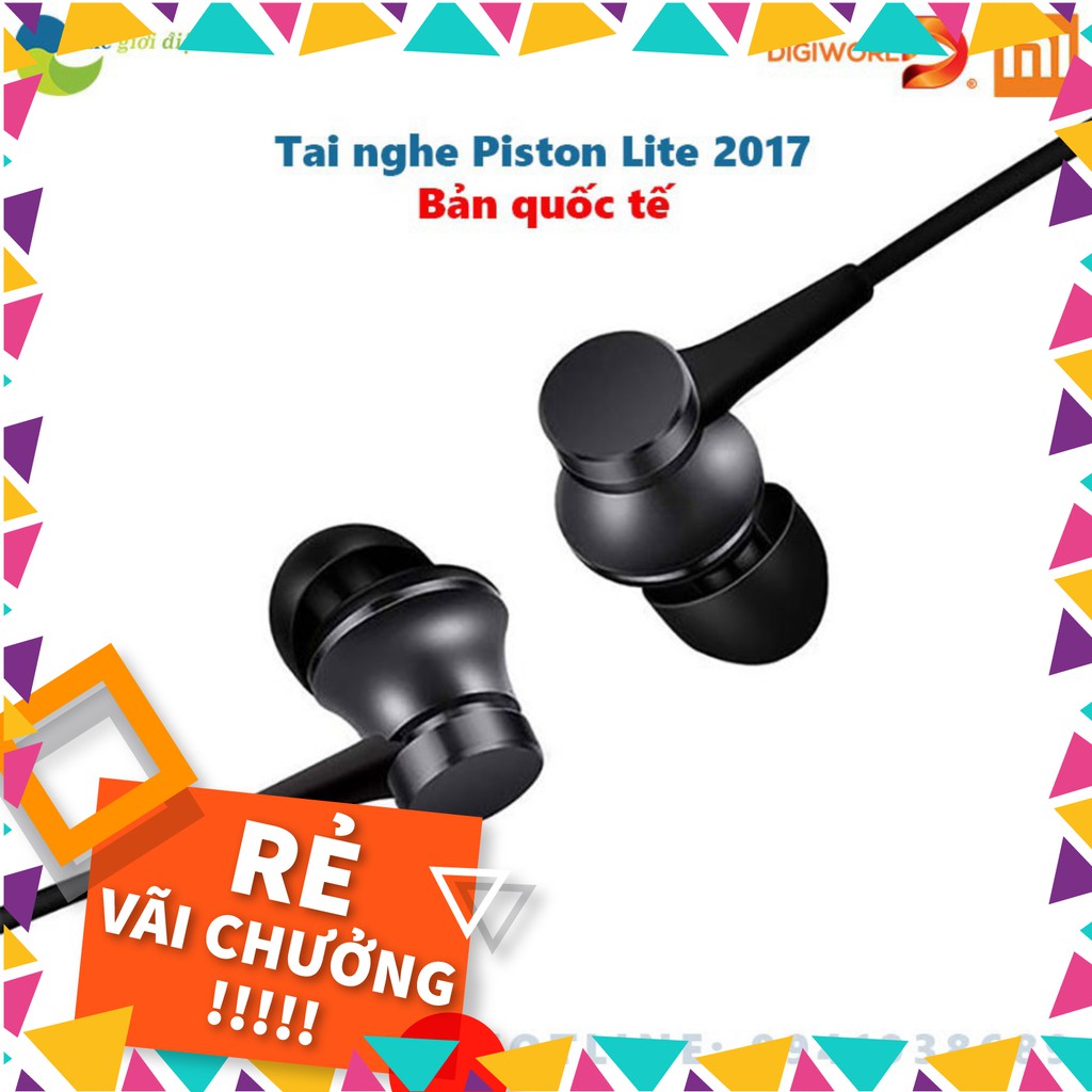 [SALE] [Bản quốc tế] Tai nghe Xiaomi Piston Lite 2017 jack 3.5mm có mic vỏ nhôm nguyên khối .