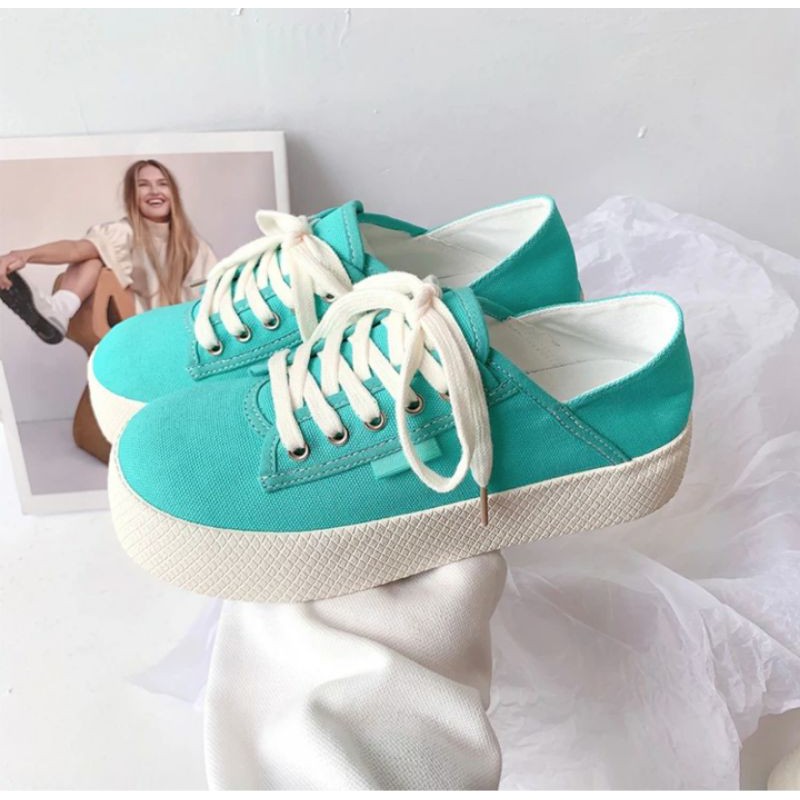 6:30PM Order Mã 006 Giày sneaker ulzzang đế cao dáng bánh mì đạp gót