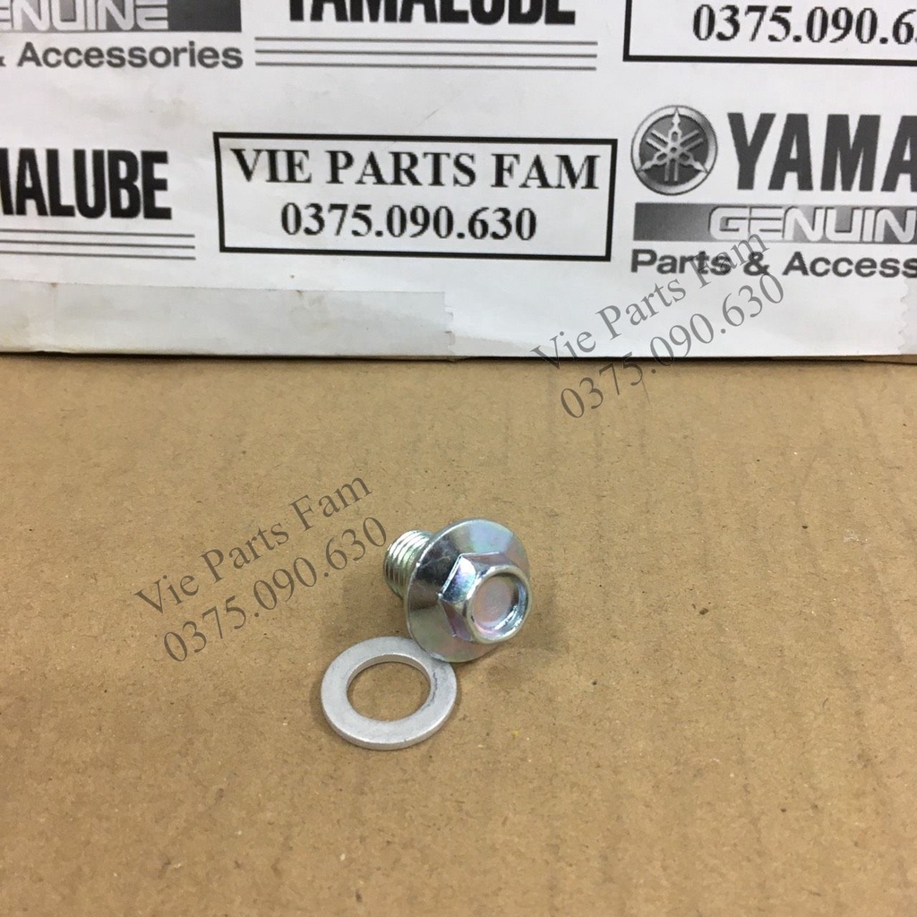 Ốc xả nhớt + long đền xe ga, xe số Yamaha Sirius, Jupiter, Nouvo, Mio , Janus