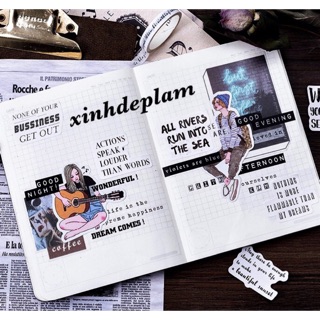 Set sticker dạng Quotes tiếng Anh cho sổ planner / Bullet journal