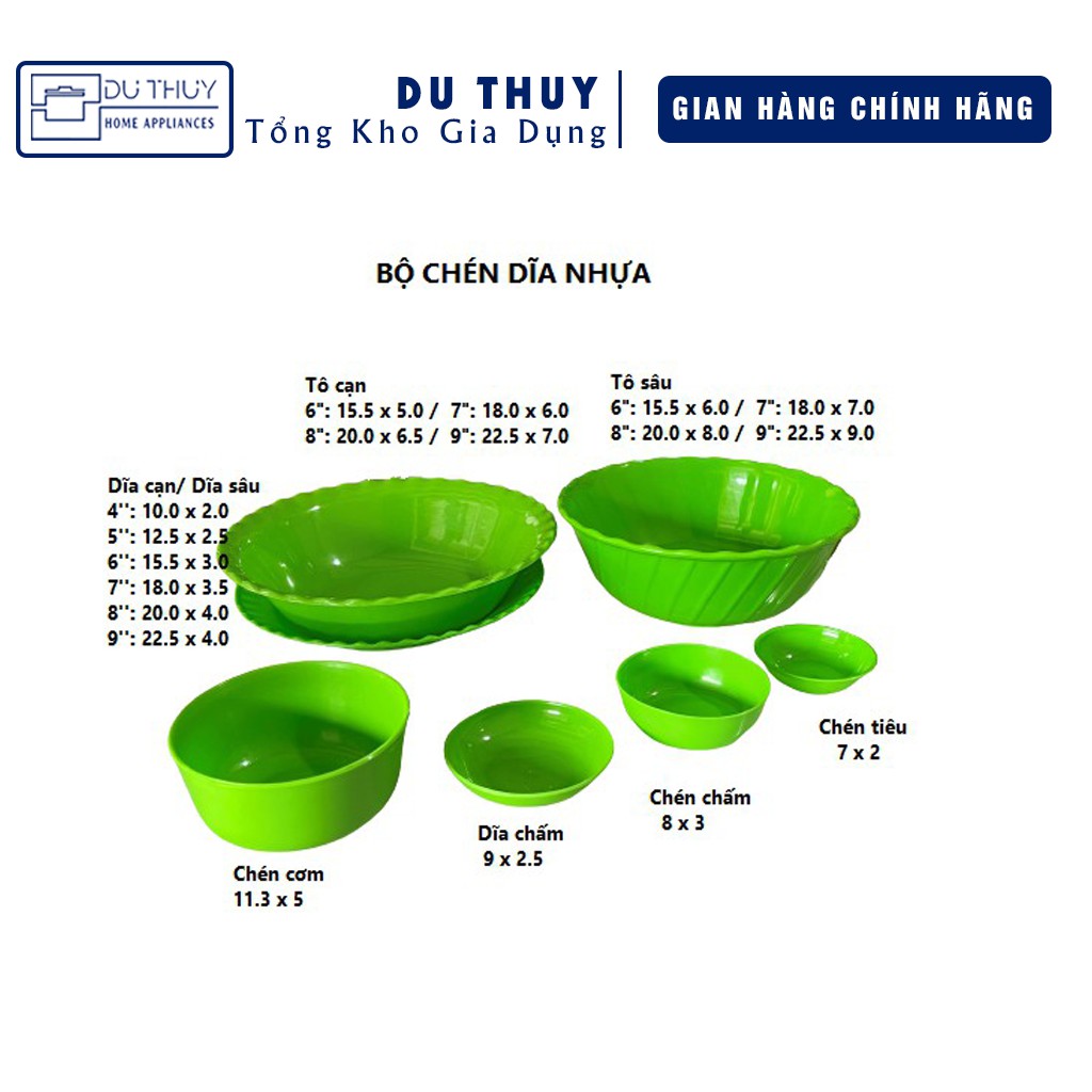 Chén, dĩa chấm nước mắm, gia vị Vĩnh Phát, màu xanh lá cây, trắng trong suốt, nhựa pe dẻo, không vỡ của gia dụng Du Thủy