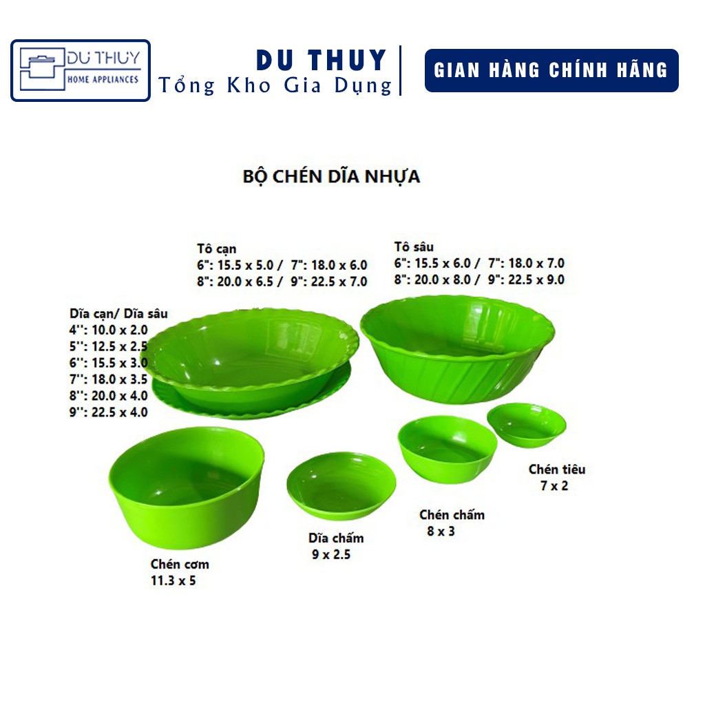 Dĩa nhựa tròn đường kính 10 - 25 cm không nứt vỡ màu xanh, trắng viền lượn sóng đẹp mắt, DĨA NHỰA TRÒN VĨNH PHÁT