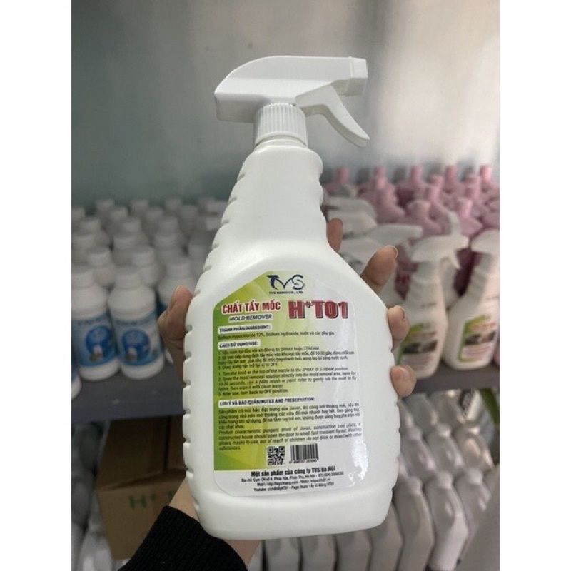 Bình xịt tẩy mốc tường TVS-HT01- 600ml, tẩy mốc các ron cao su chậu rửa, nẹp gỗ, nhà tắm, tường cũ ẩm mốc [CHÍNH HÃNG]