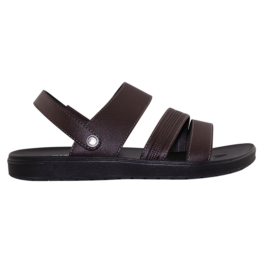 GIÀY DÉP SANDAL QUAI HẬU DA ĐẾ BẰNG NAM BITA'S - SPS.129 (ĐEN + NÂU) - BITAS